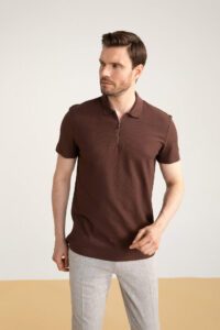 DEFACTO Slim Fit Zippered Polo Neck