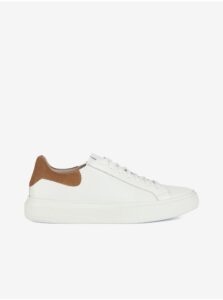 Geox White Mens Leather Sneakers