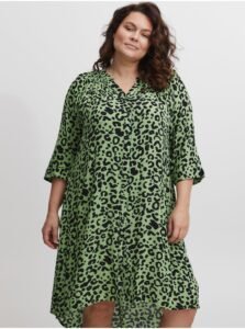 Green Women Patterned Shirt Dress