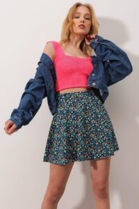 Trend Alaçatı Stili Skirt - Navy