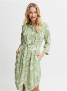 White and Green Women Patterned Shirt