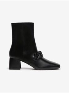 NeroGiardini Black Leather Ankle Heeled Shoes