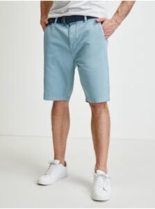 Light blue mens chino shorts with