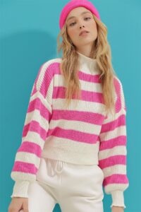 Trend Alaçatı Stili Sweater - Pink