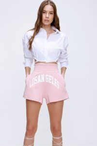 Trend Alaçatı Stili Shorts - Pink