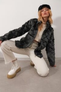 Trend Alaçatı Stili Jacket - Gray