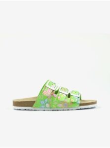 Green girly floral slippers Richter
