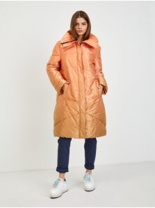 Orange Ladies Quilted Winter Coat Guess