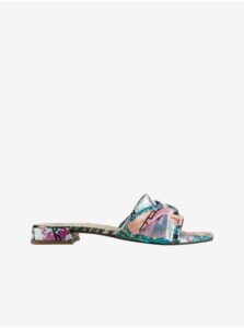 Blue and pink Women's patterned slippers