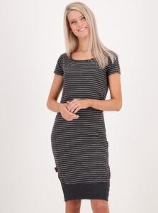 Dark Grey Striped Dress Alife and