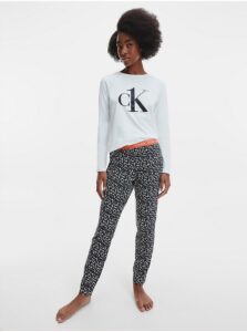 White-Black Women's Patterned Pyjamas with Calvin