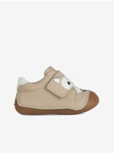 Beige Kids Leather Shoes Geox