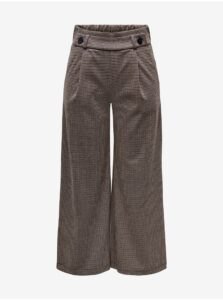 Brown Ladies Checkered Wide Trousers JDY
