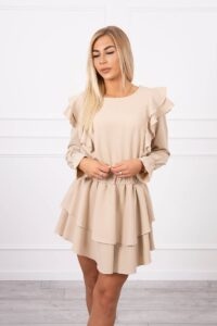 Beige dress with vertical