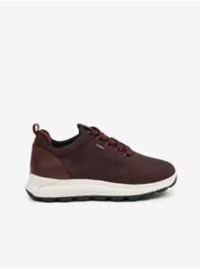 Burgundy Women's Sneakers with Leather Details