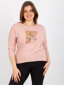 Light pink plus size T-shirt with