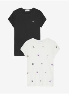 Set of two girls' T-shirts in white and