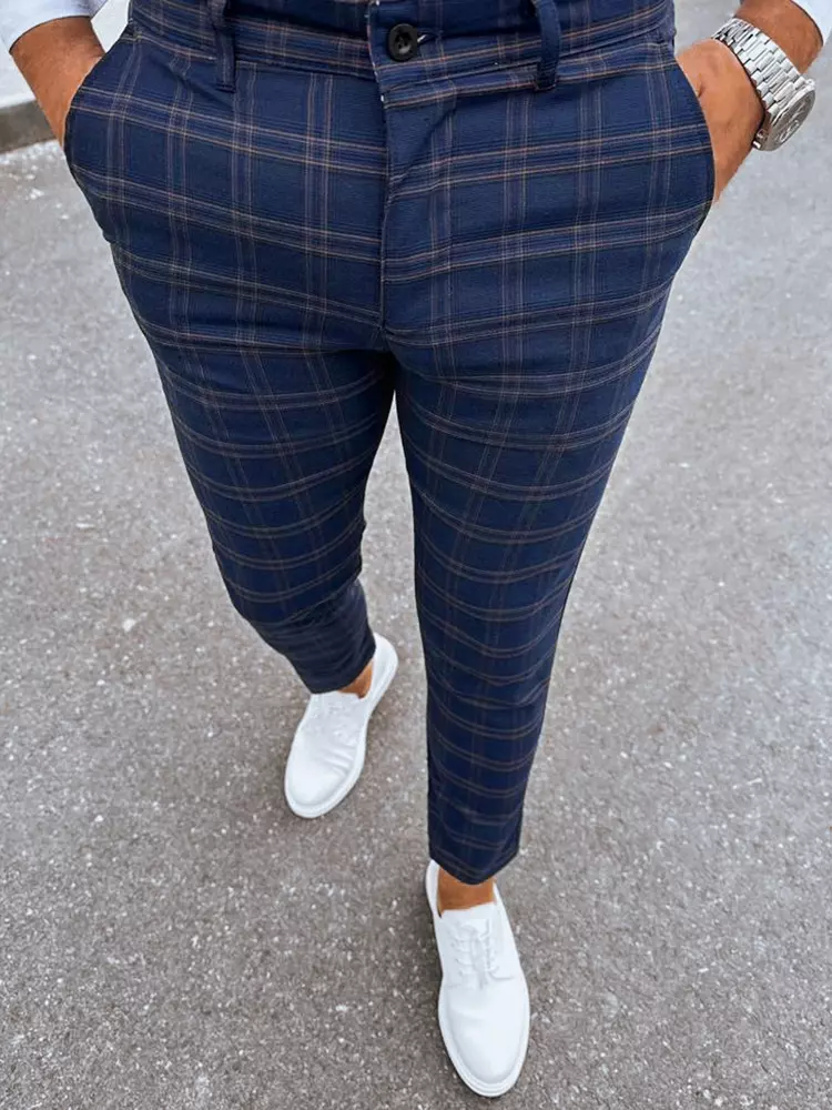 Dstreet Men's Checkered Chino Pants