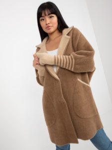 Light brown loose alpaca coat