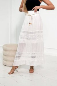 Skirt with lace inserts