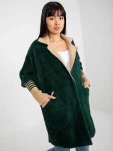 Dark green alpaca coat with
