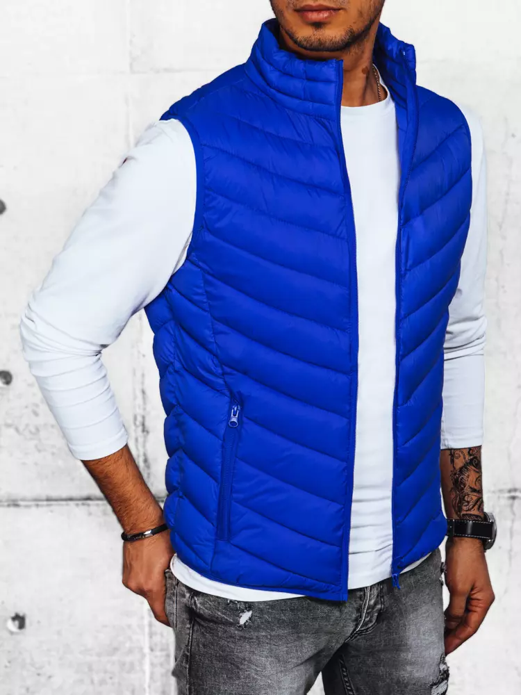 Men's blue quilted vest