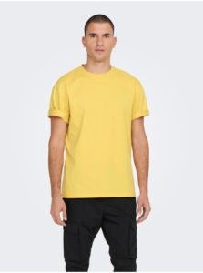 Yellow mens basic T-shirt ONLY &