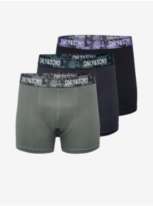 ONLY & SONS Set of three men's boxers in black