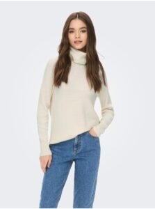 Creamy Women's Ribbed Turtleneck ONLY Fia