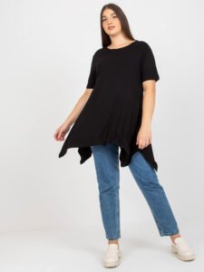 Black plain blouse plus size