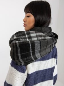 Lady's black-and-white plaid winter