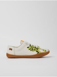 Cream Boys Leather Patterned Sneakers