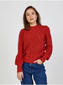 Red Ribbed Sweater JDY Pretty
