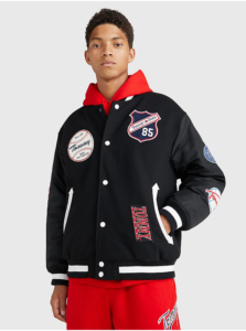 Black men's bomber with wool Tommy