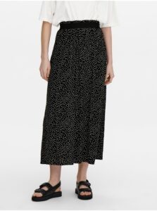 Black polka dot maxi skirt