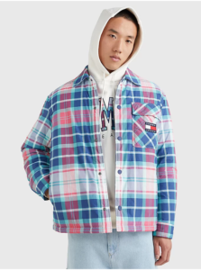 Blue Mens Plaid Outerwear Tommy