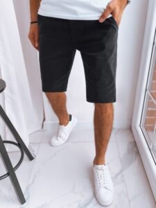 Men's Black Fabric Shorts