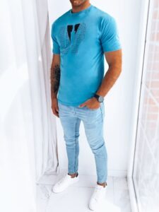 Turquoise men's T-shirt with
