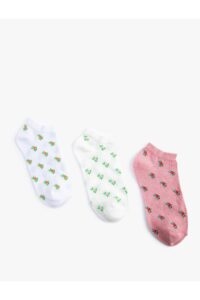 Koton Floral 3-Pack Booties Socks