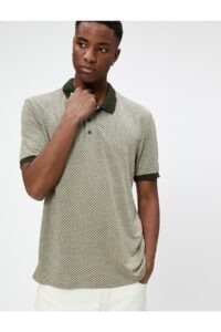 Koton Polo Neck T-Shirt Buttoned Printed Slim