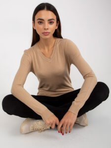Dark beige women's classic sweater