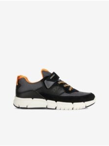 Orange and Black Boys Sneakers with Suede