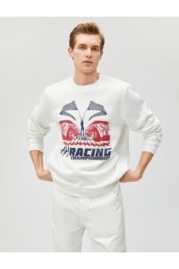 Koton Printed Sweatshirt Racing Themed Crew