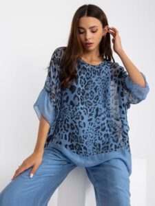 Light blue airy leopard blouse