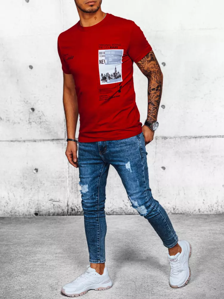 Red men's T-shirt with