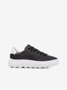 Black Women's Leather Sneakers on the