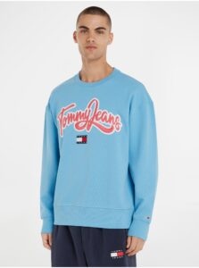 Light Blue Mens Sweatshirt Tommy Jeans College
