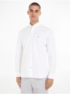 White Men's Shirt Tommy Hilfiger Pigment