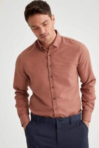 DEFACTO Long-Sleeved Modern Fit Button Down