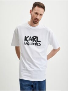 White Men's T-Shirt KARL LAGERFELD